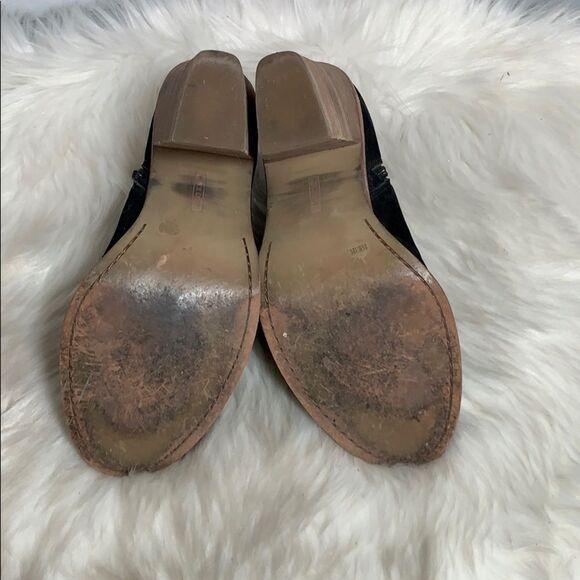 Vince Camuto Katleen Black Suede Peep Toe Bootie - Picture 6 of 6